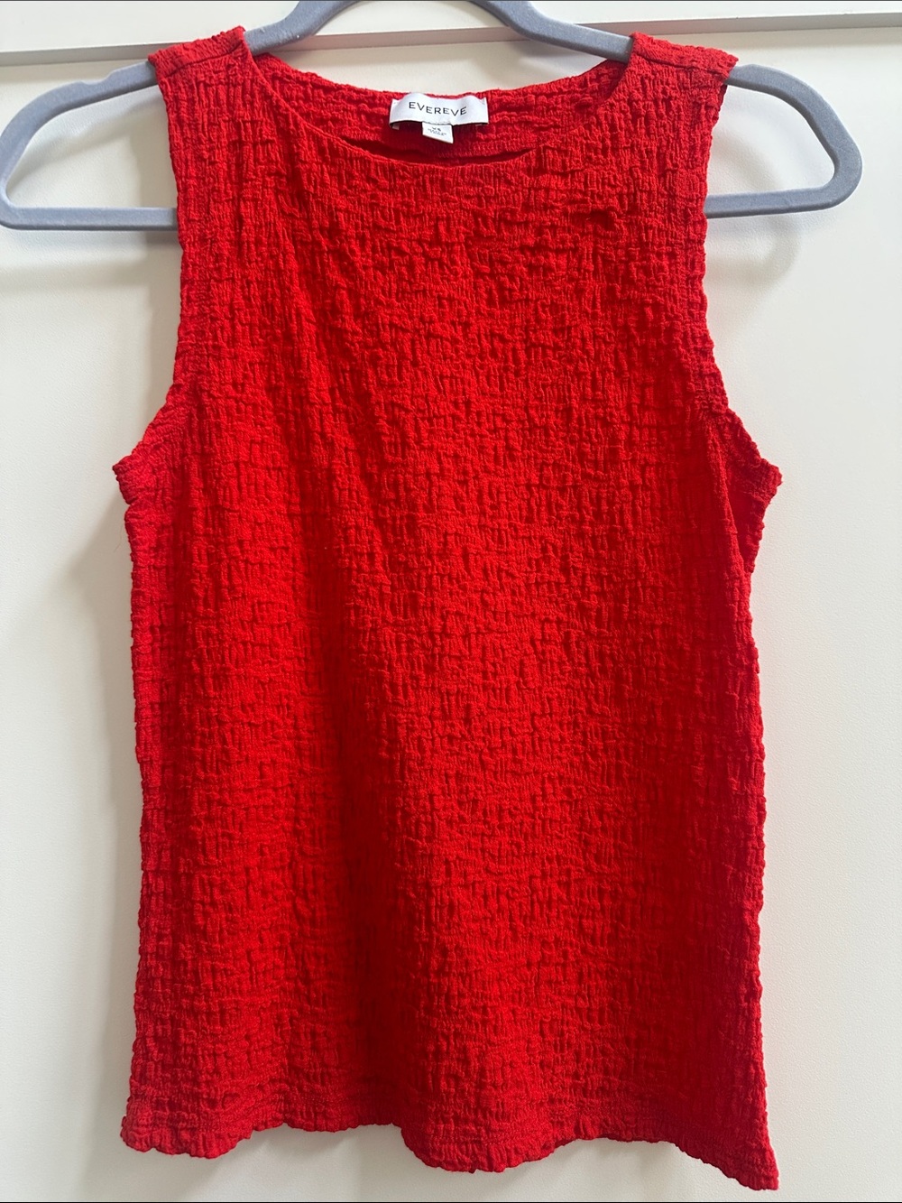 Evereve Red Textured Sleeveless Tank
